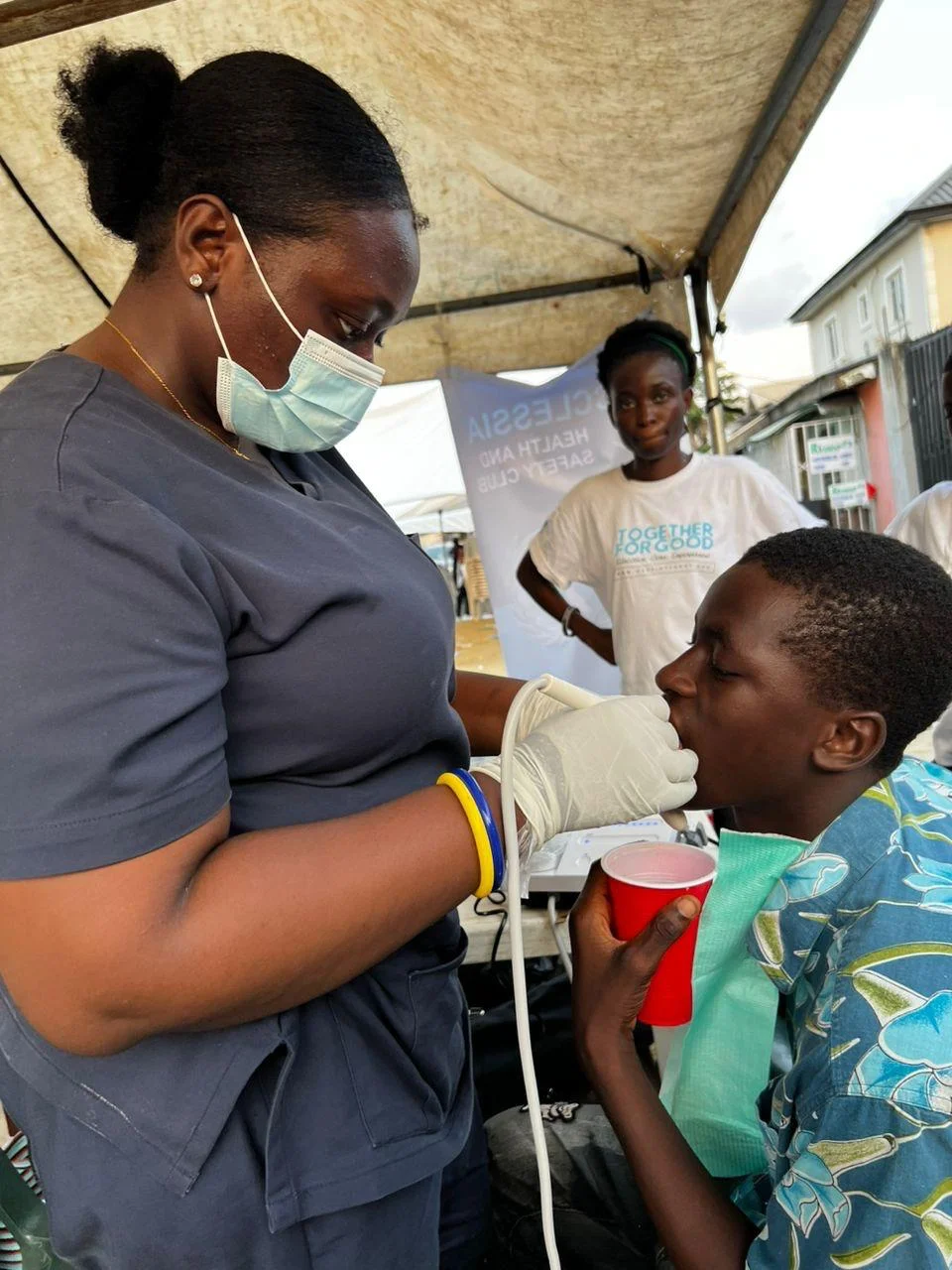 Dental care at a community outreach